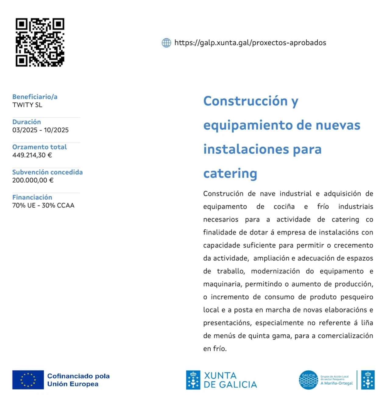 Construcción y equipamiento de nuevas instalaciones para catering